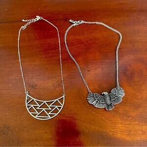 American Eagle EAGLE BIRD Necklace and TRIANGLE Lot of 2 Set Boho Bundle Western